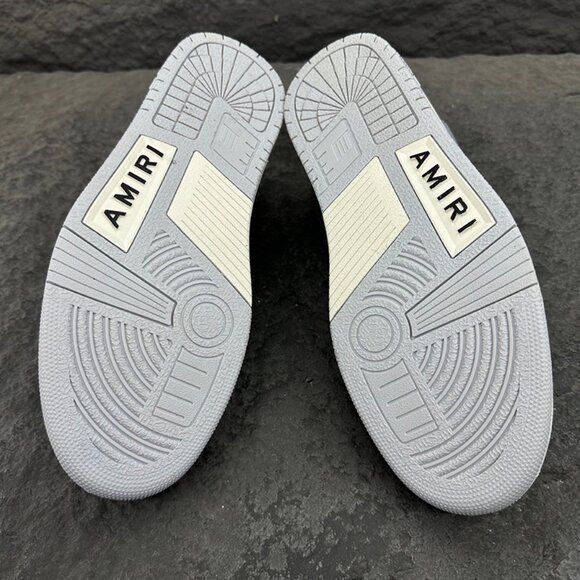 Amiri White And Grey Colorblock Low-Top Leather Sneakers - Picture 14 of 16